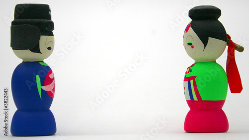 Obraz na plátne Traditional Korean Wedding Doll