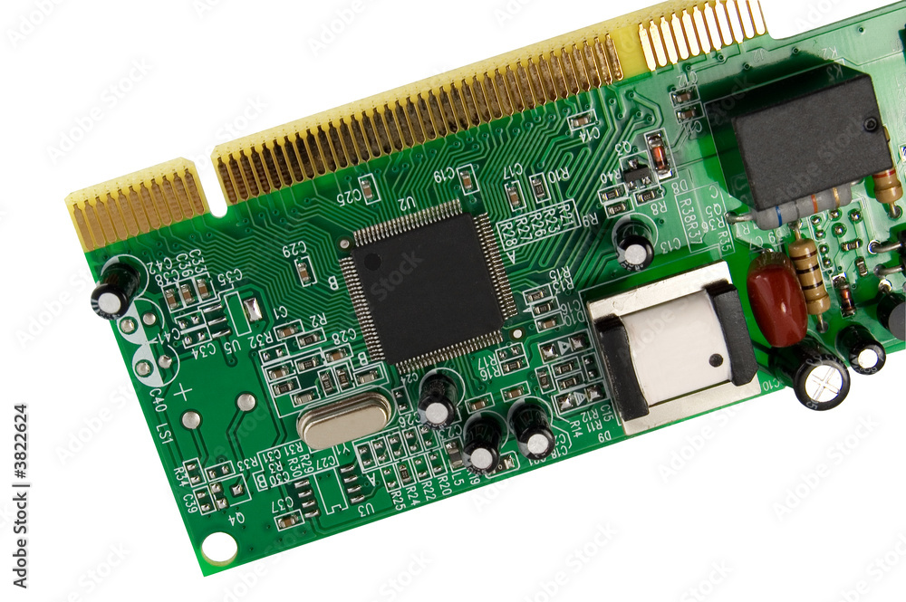 The computer modem on white background. The computer modem on white background.
