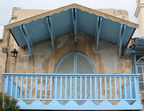 balcony blue old