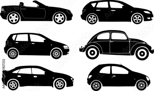 Silhouette cars, vector illustration