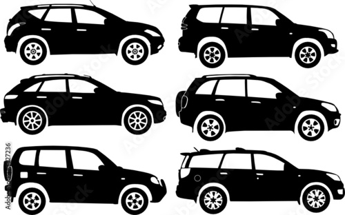 Silhouette cars, vector illustration
