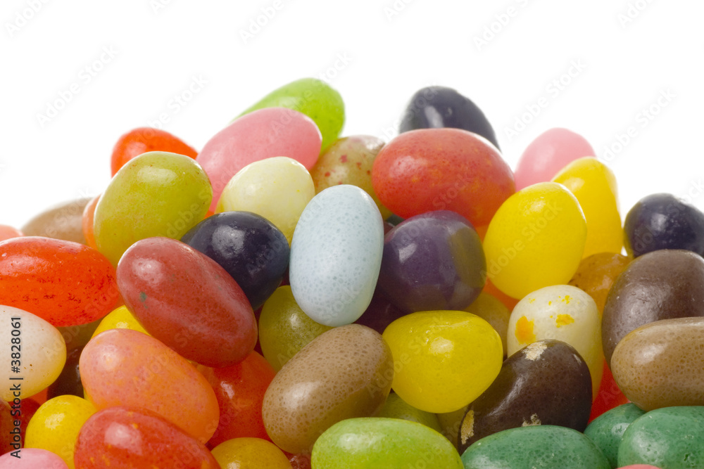 Closeup of a pile of jelly beans..