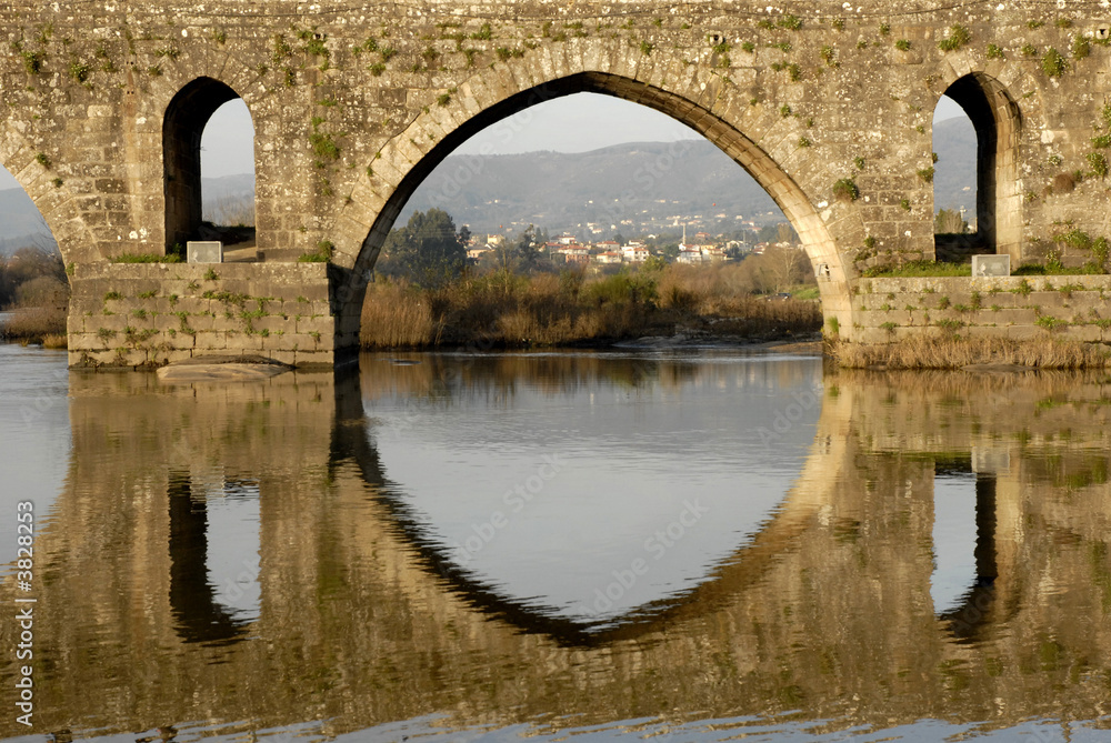 ancient roman bridge detail in the north of portugal