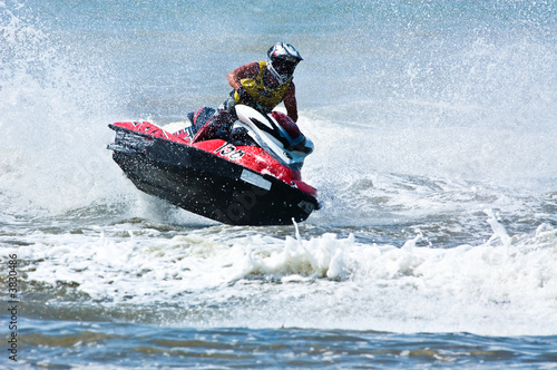 extreme  jet-ski watersports with big waves photo