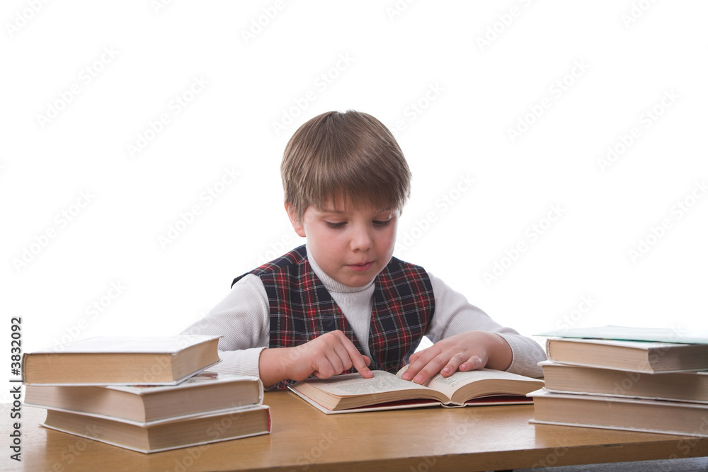 young studiing boy isolated on white backgroung young studiing boy isolated on white backgroung