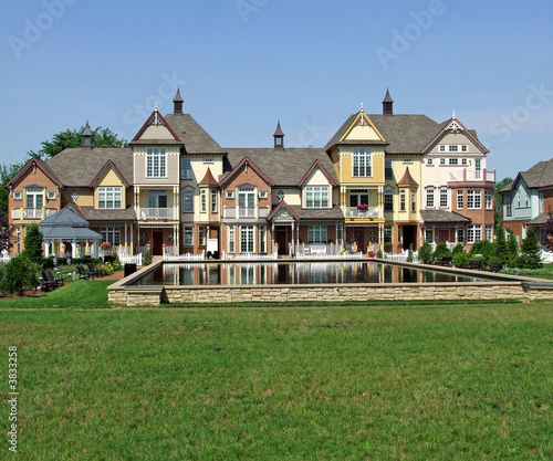 Row of Victorian style homes