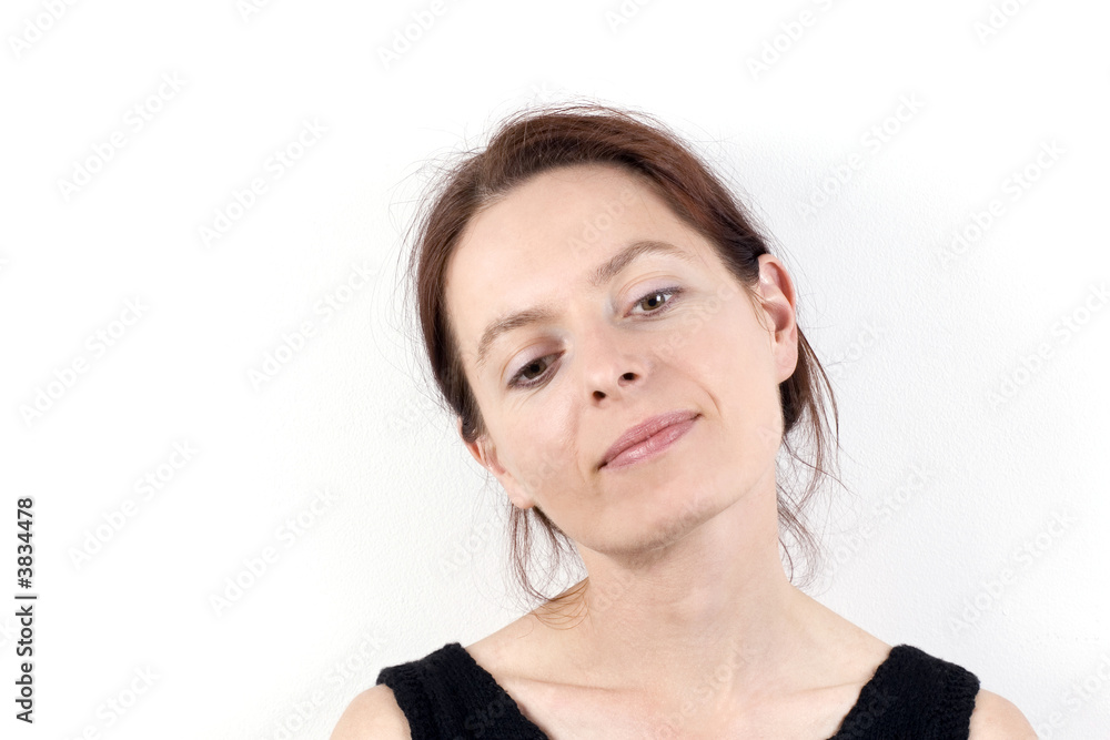 Portrait of young woman on the white background Portrait of young woman on the white background