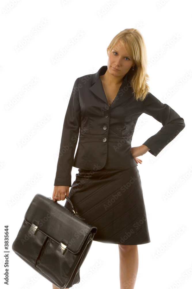 the portrait of young businesswoman on white background the portrait of young businesswoman on white background