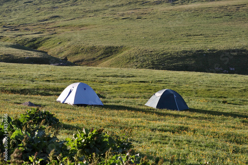 tents on a meadow