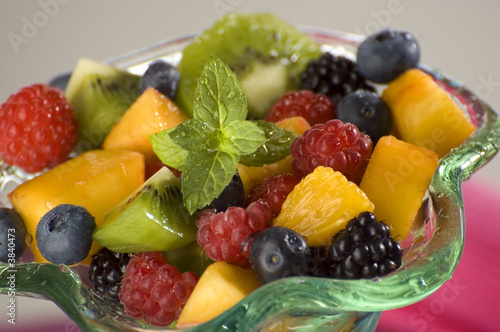 fruit salad with mixed fruit close up