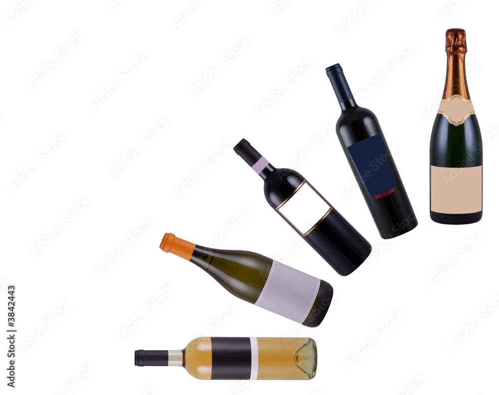 Wine bottles in a corner with room to write Wine bottles in a corner with room to write