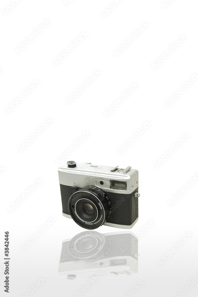 Camera with reflection and room to write on the top