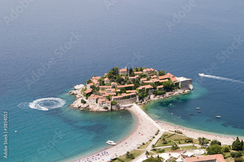 Sveti Stefan aerial view