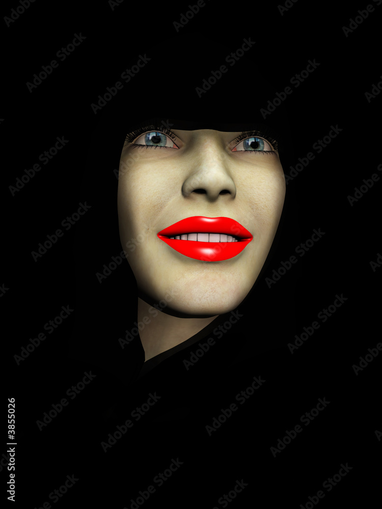 Fototapeta premium Red Lips Lady 18