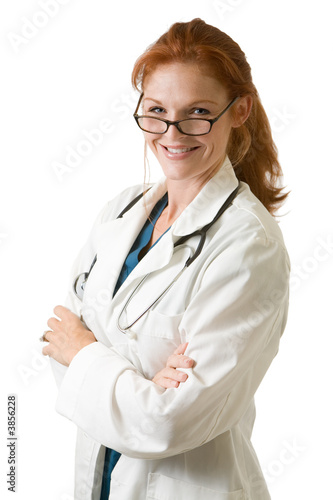 Red hair lady doctor