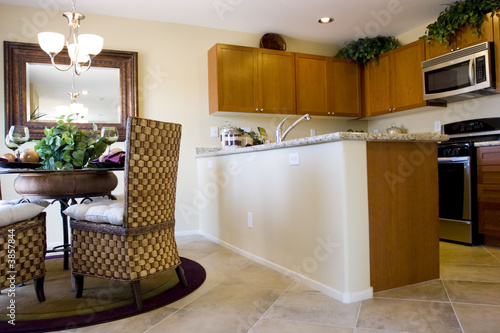 Modern kitchen and dining table