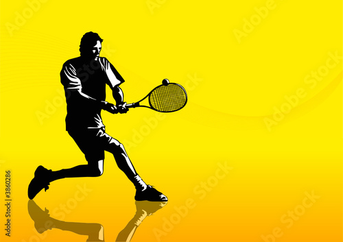 Tennis man silhouette
