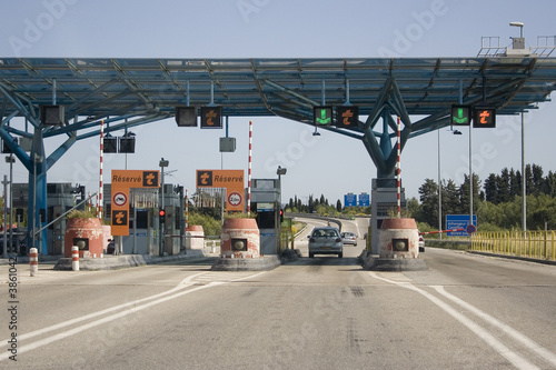 Obraz na płótnie Transport : Autoroute et péage - circulation routière