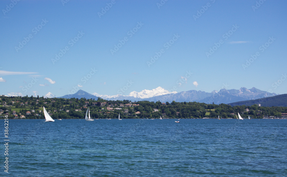 Fototapeta premium Yachting in Geneva lake