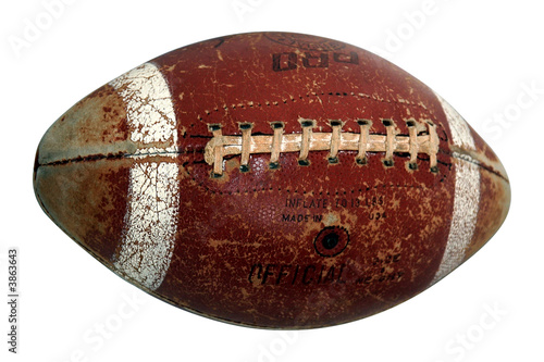 old american footbal ball isolated on white