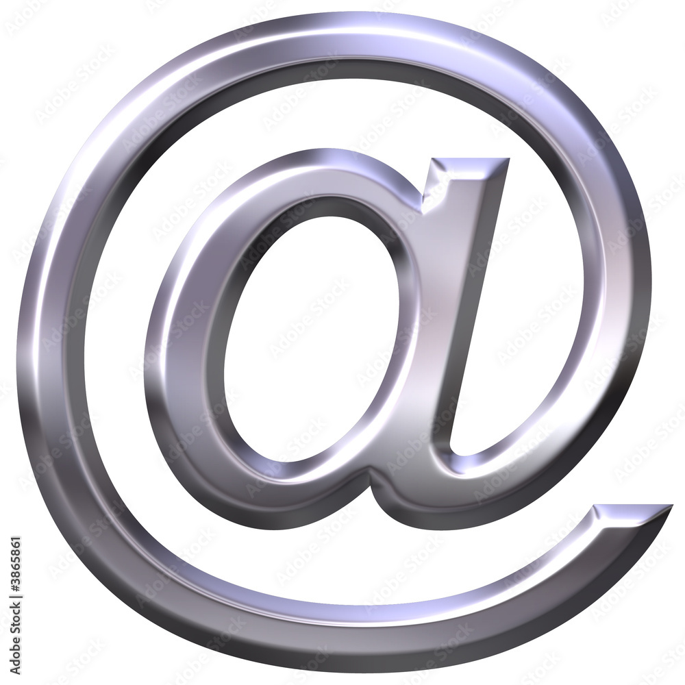 3D silver email symbol 3D silver email symbol