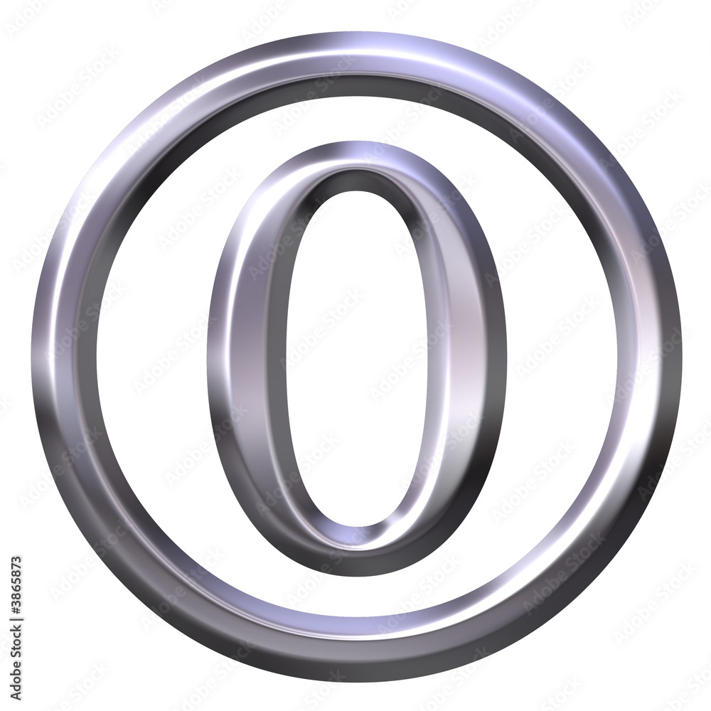 3D Silver Number 0 3D Silver Number 0