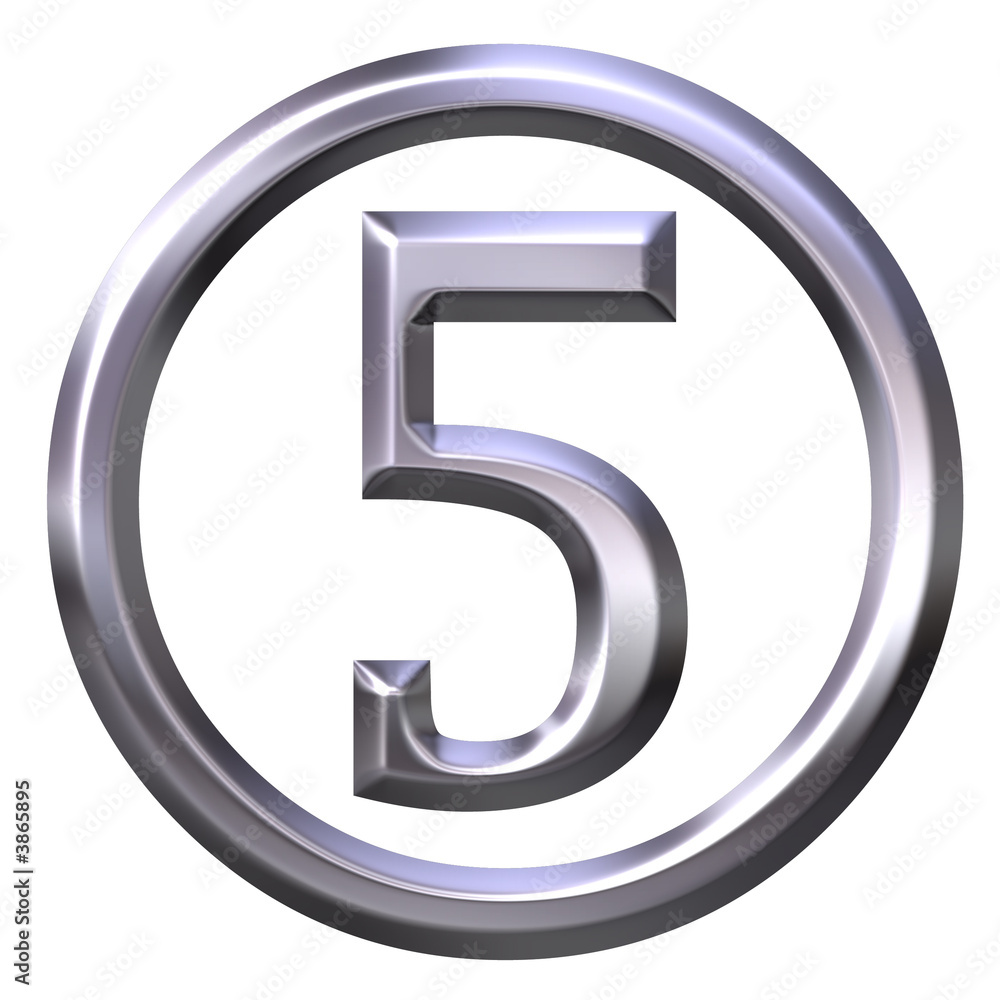 3D Silver Number 5 3D Silver Number 5