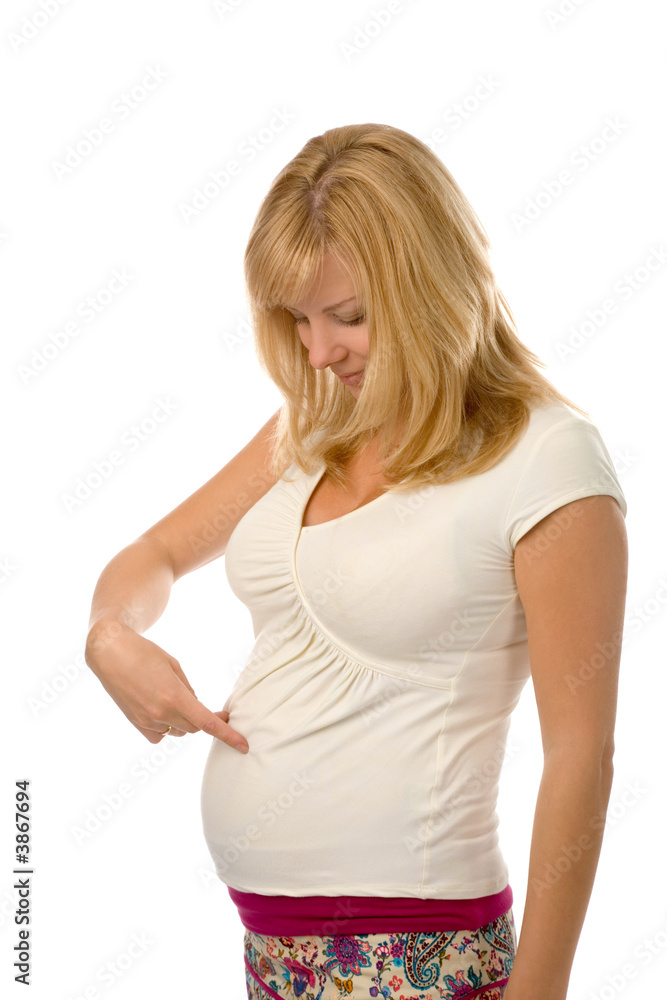 the young pregnant woman on white background the young pregnant woman on white background