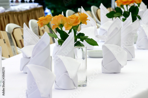 Napkins and roses