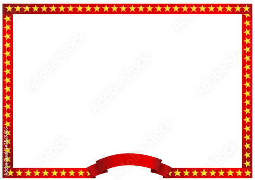 Cadre bandeau rouge avec ses étoiles