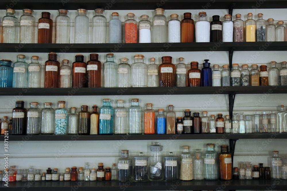 Thomas Edison's chemistry lab glass containers.