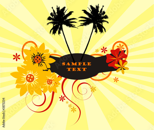 Floral background with frame