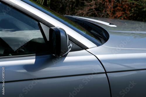 silver car wing mirror