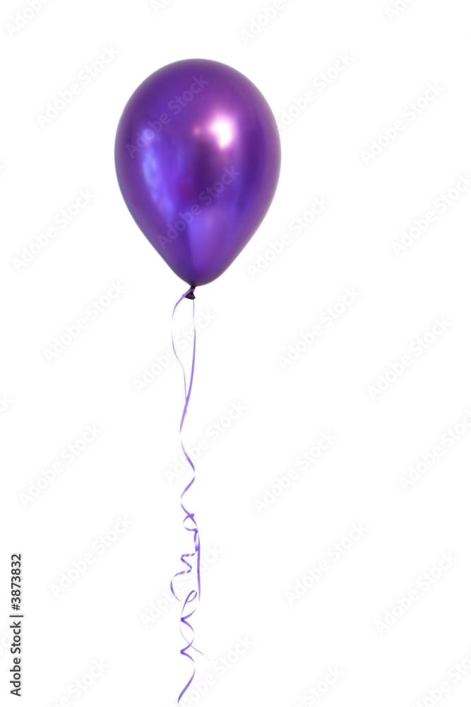 Purple balloon on a curly ribbon foto de Stock | Adobe Stock