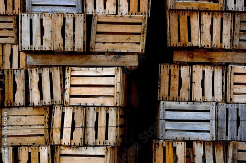 Pile of vegetable storage boxes