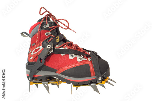 Trekking boot with crampons