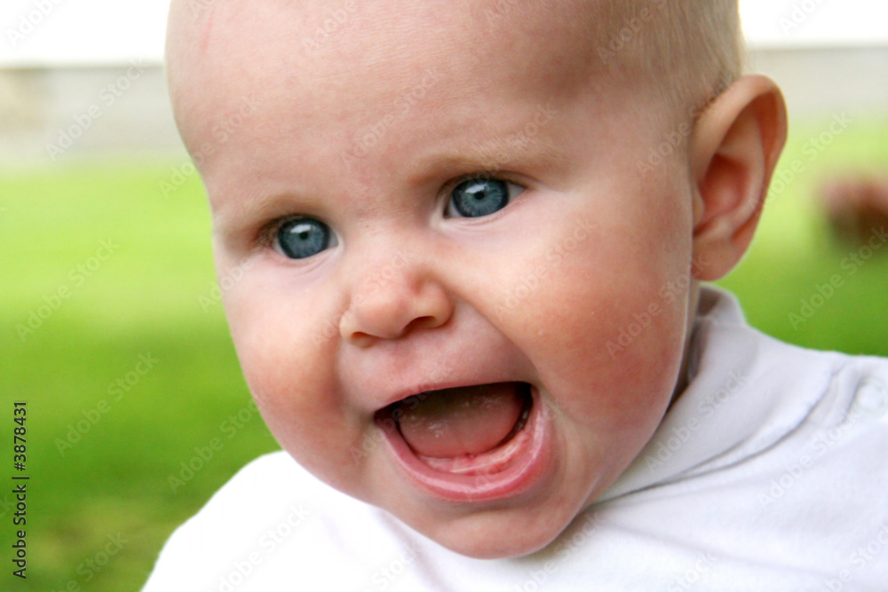 Baby taken closeup with mouth open