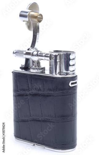 Black old time fashioned lighter isolated over white background