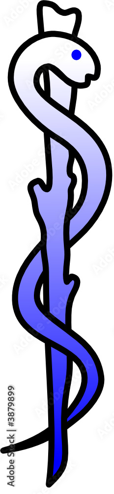 medical caducee bleu