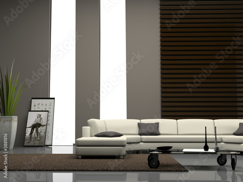 Home interior 3D rendering