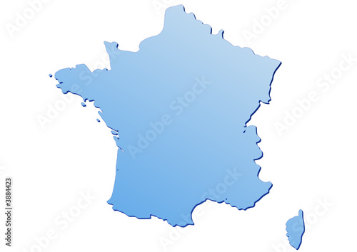 Carte de France bleu