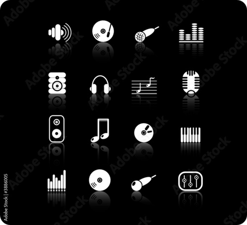 Music and audio vector icons