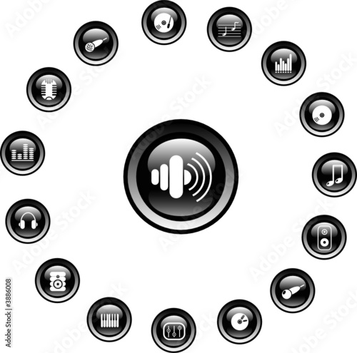 Music and audio vector icons