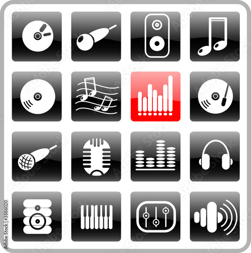 Music and audio vector icons 
