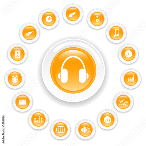 Music and audio vector icons