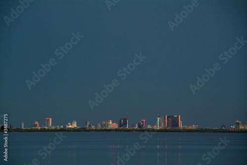 Atlantic City Skyline at dusk from the saltwater marshes