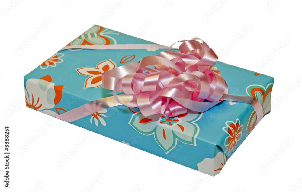 nice isolated wrapped gift with bow