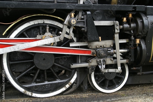 Details of steam train wheels