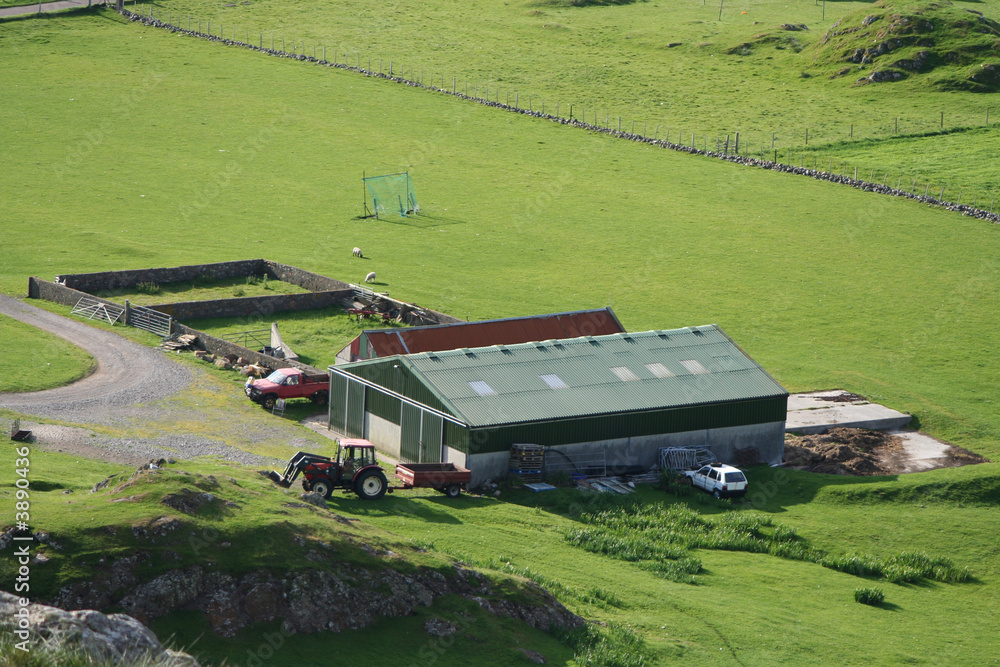 Obraz premium aerial view of farm building