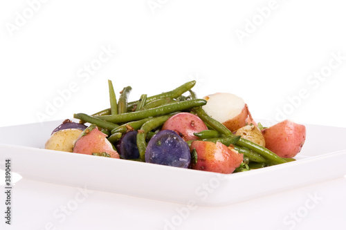 String Beans potato salad served
